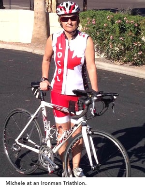 Michele at an Ironman Triathlon.