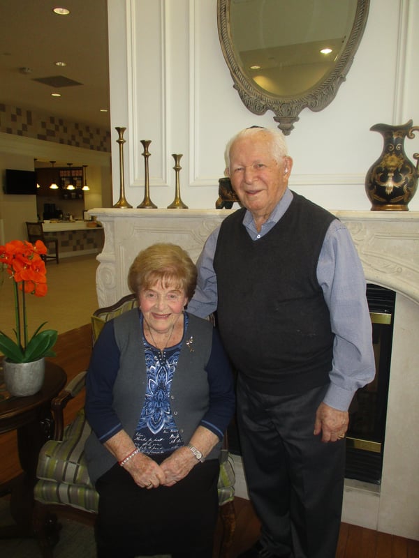 Nancy and Howard pose for a picture at Kensington Place Retirement Residence, where they live