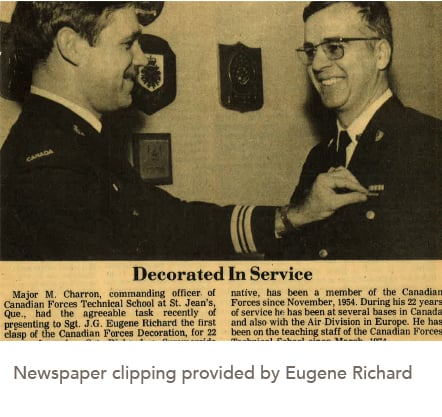 Newspaper clipping provided by Eugene Richard