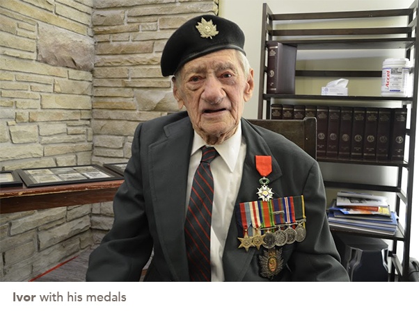 picture of Ivor with his medals