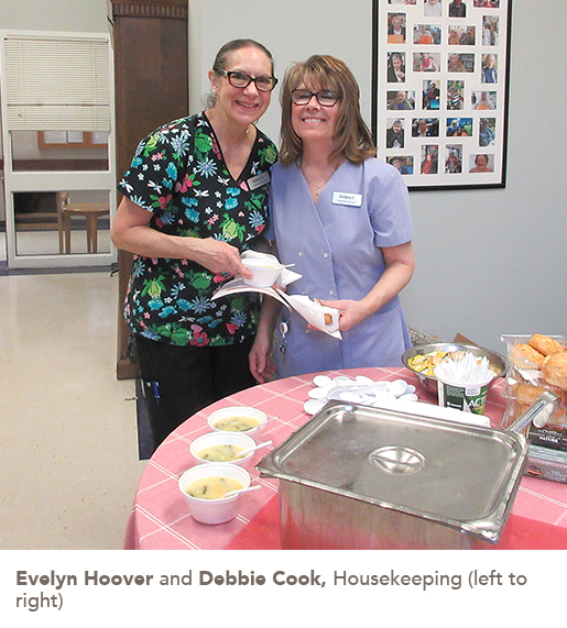 Evelyn Hoover and Debbie Cook, Housekeeping (left to right)