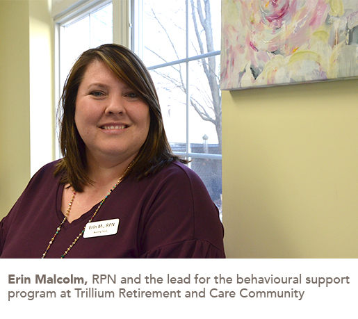 Erin Malcolm, RPN and the lead for the behavioural support program at Trillium Retirement and Care Community