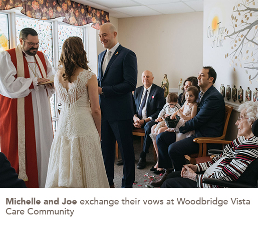 113: Michelle and Joe exchange their vows at Woodbridge Vista Care Community