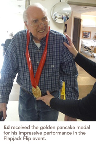 Ed with his golden pancake medal