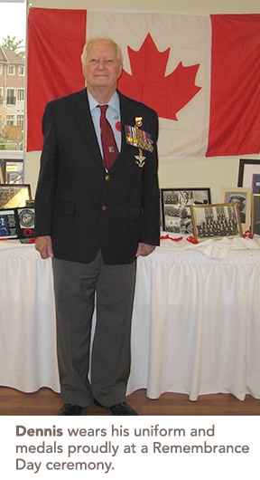 Photo of Dennis at a Remembrance Day ceremony