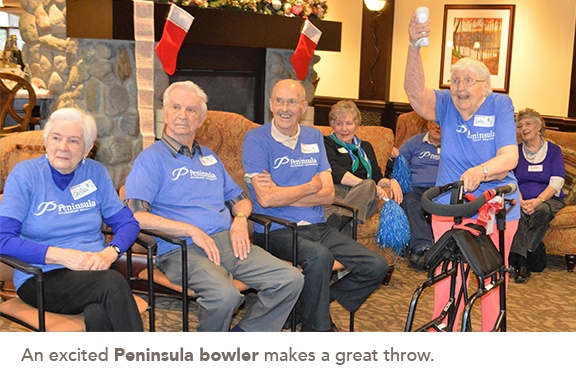 An excited Peninsula female bowler makes a great throw