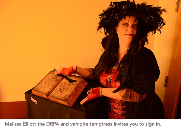 Melissa Elliott the DRPA and vampire temptress invites you to sign in