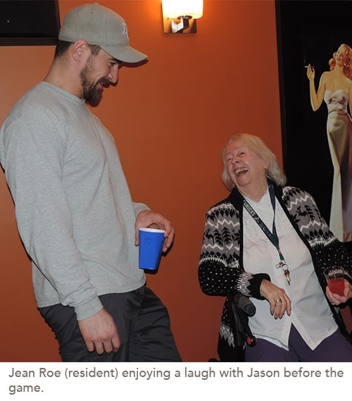 Residents Get a Surprise Treat at Super Bowl Party