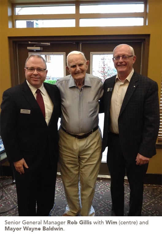 Rob Gillis with Wim and Mayor Wayne Baldwin.