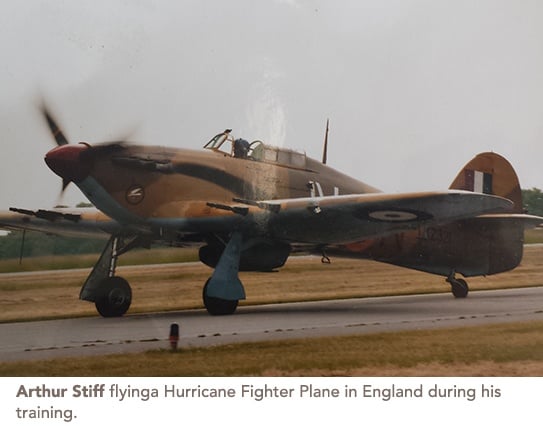 art stiff flying a hurricane fighter plane